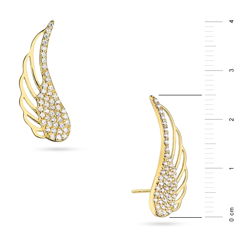 goldene Ohrstecker mit Zirkonia Boho k639-333