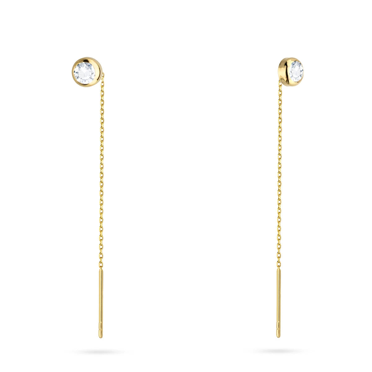 goldene Durchziehohrringe mit Zirkonia k784 14k 585