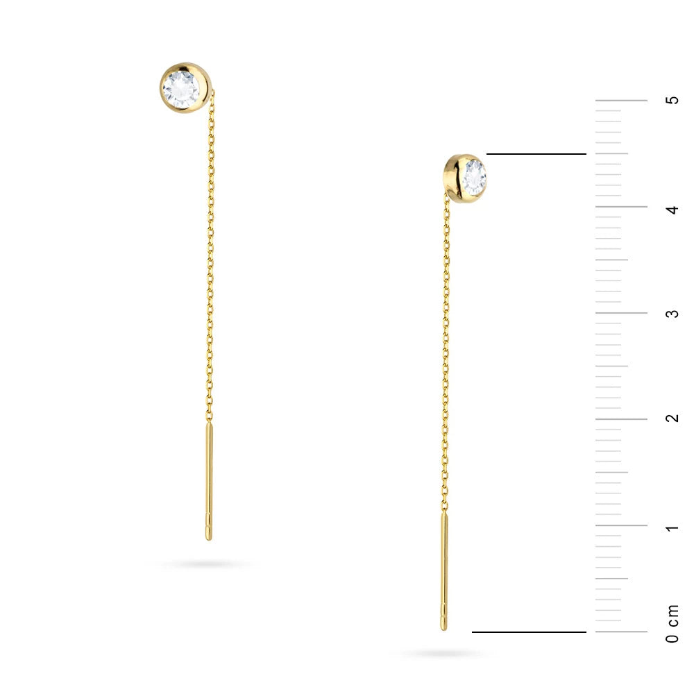 goldene Durchziehohrringe mit Zirkonia k784 14k 585