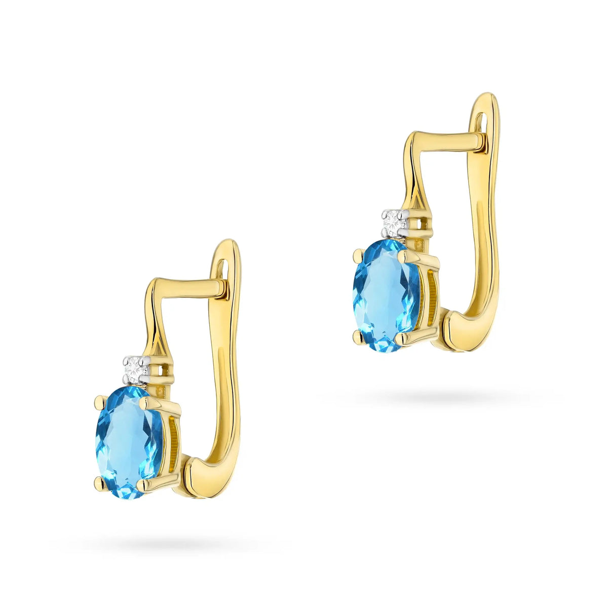 Ohrstecker aus 585er Gelbgold mit Topas 0,50ct und Diamanten
