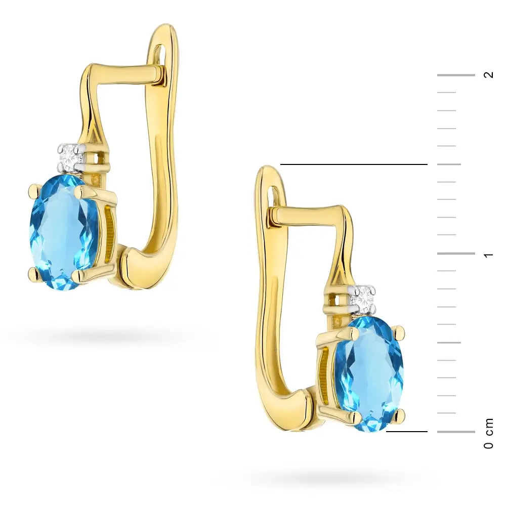 Ohrstecker aus 585er Gelbgold mit Topas 0,50ct und Diamanten