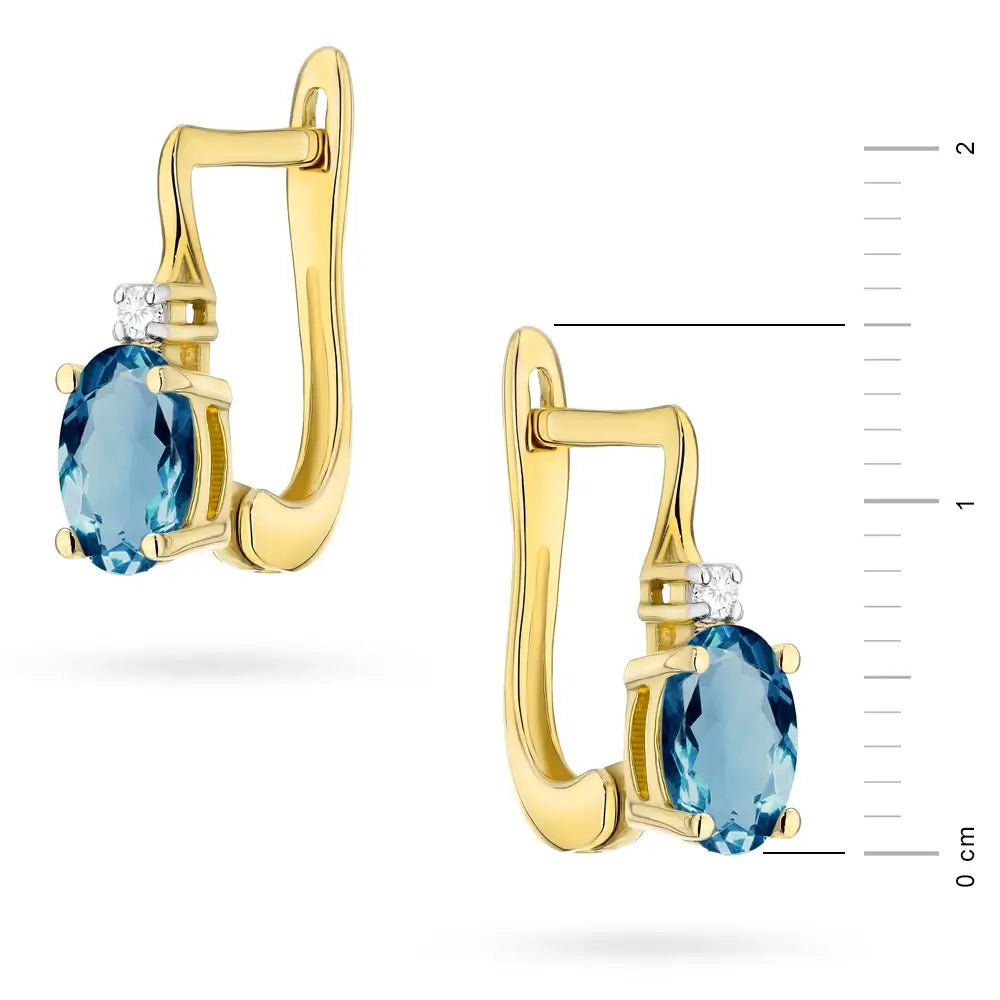 Ohrstecker aus 585er Gelbgold mit Topas 0,50ct und Diamanten