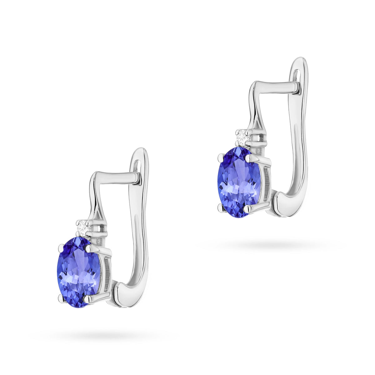 Ohrstecker aus 585er Gelbgold mit Tansanit 0,40ct und Diamanten