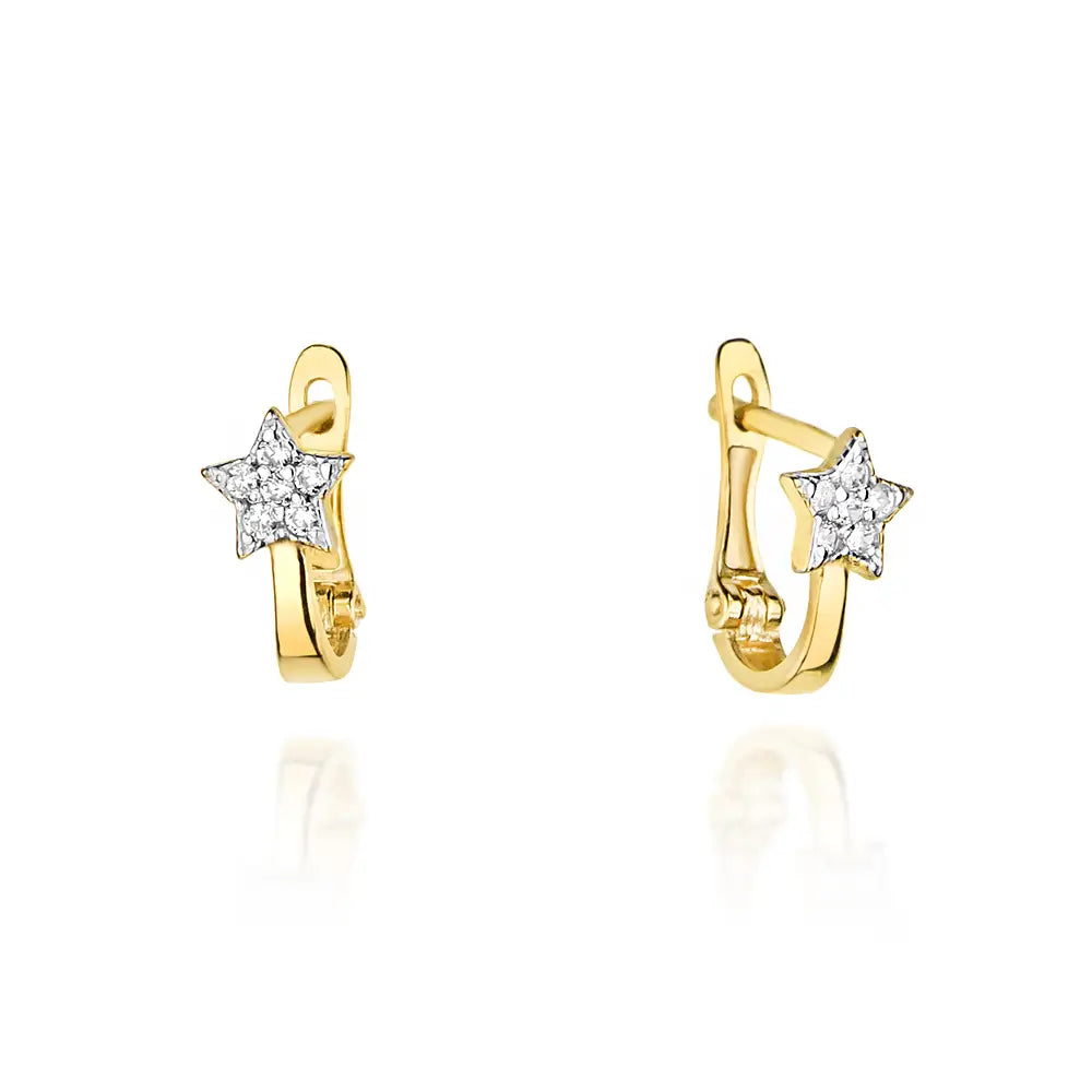 Ohrringe aus 585er Gelbgold mit Diamant im Brillantschliff