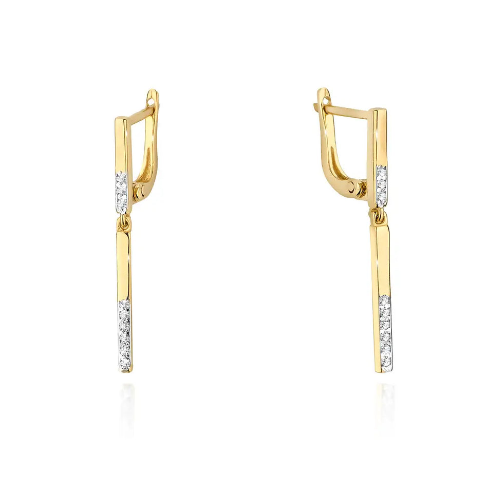 Gold Earrings with Diamonds