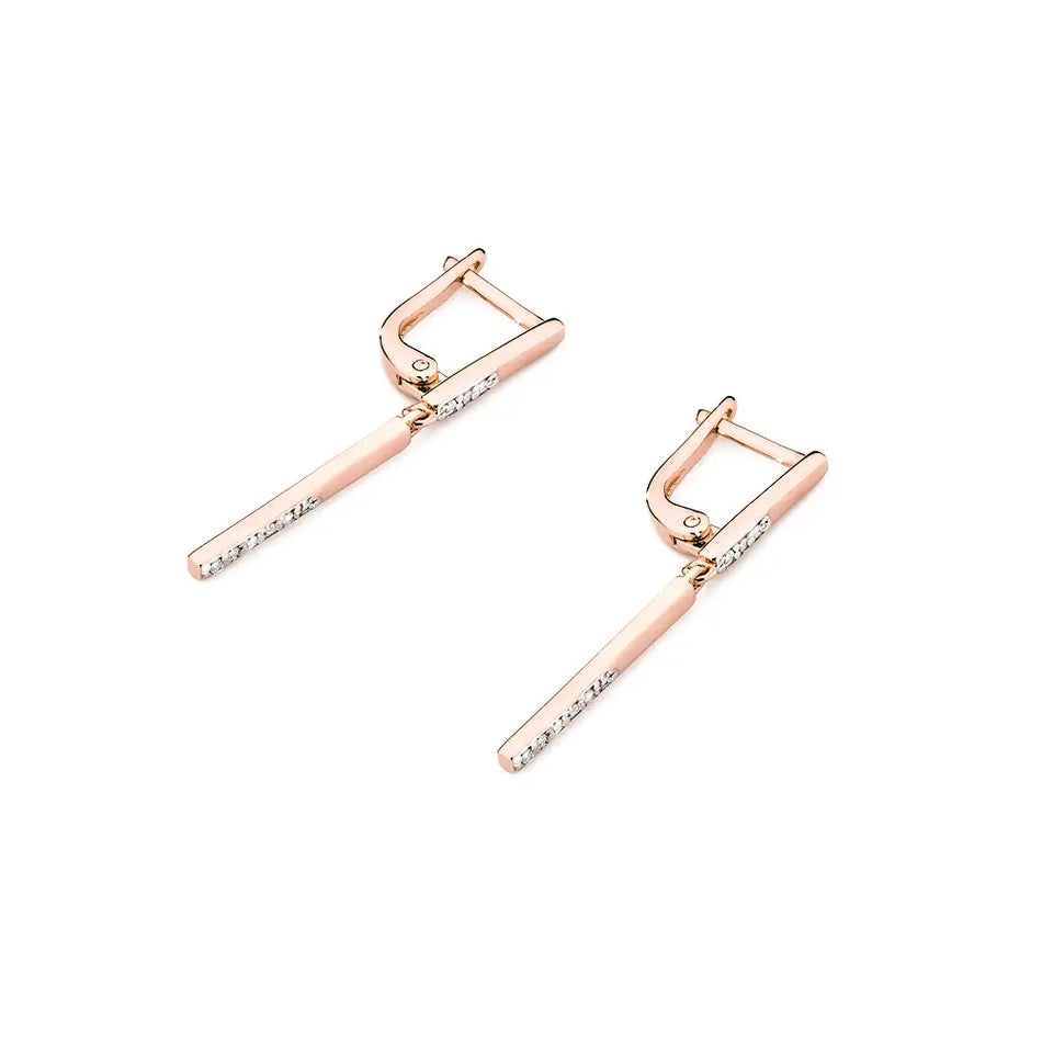 Gold Earrings with Diamonds