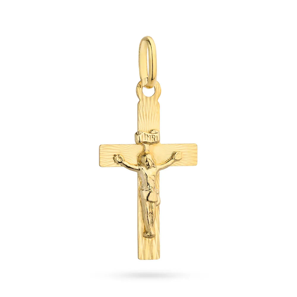 goldenes Kreuzanhänger mit Jesus Christus kr-gw-023-585