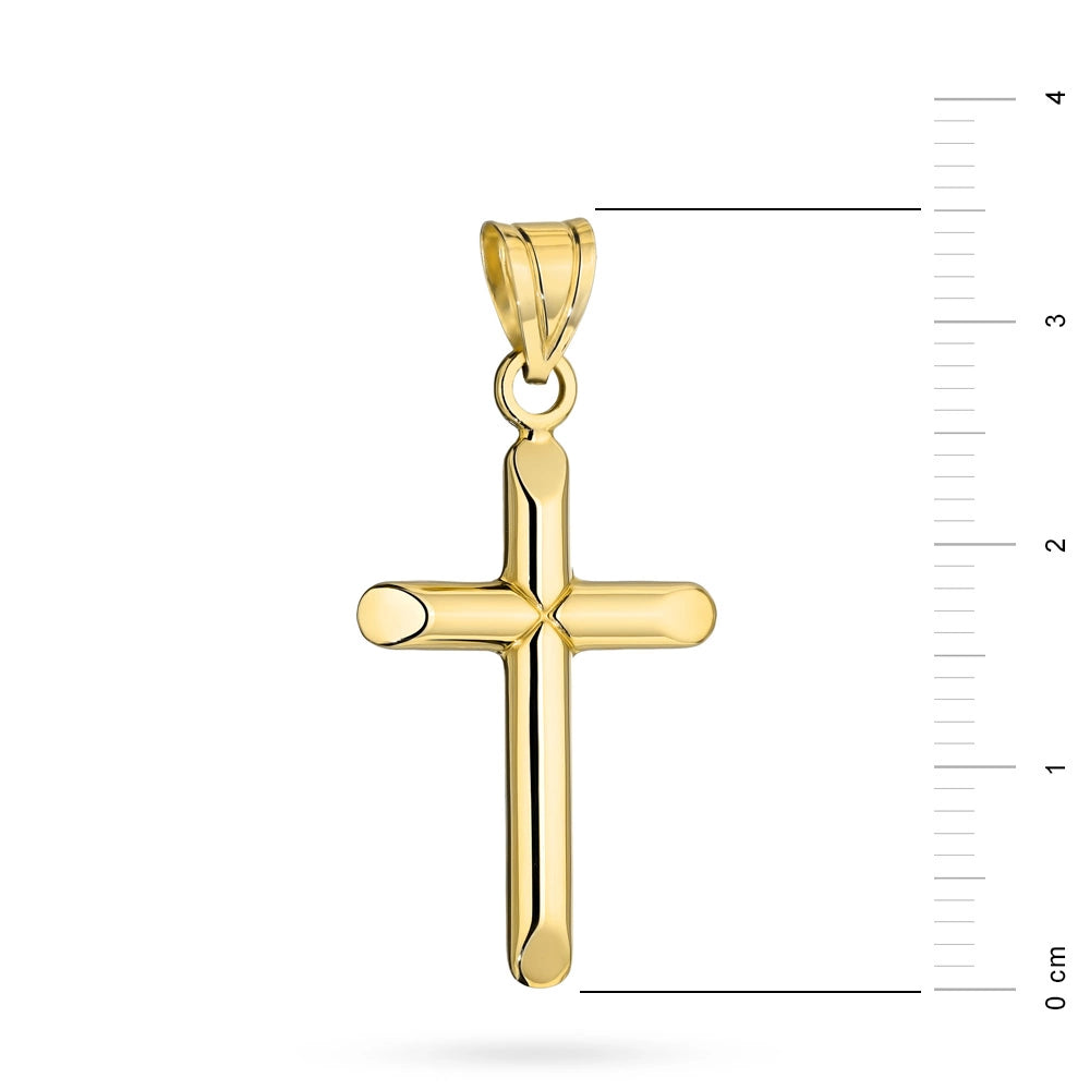 goldenes Kreuzanhänger mit Zirkonia kr-gw-071-585