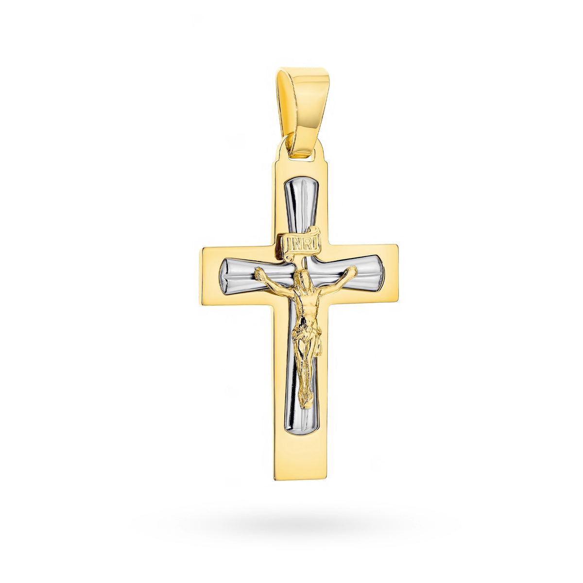 goldenes Kreuzanhänger mit Zirkonia kr-gw-088-585