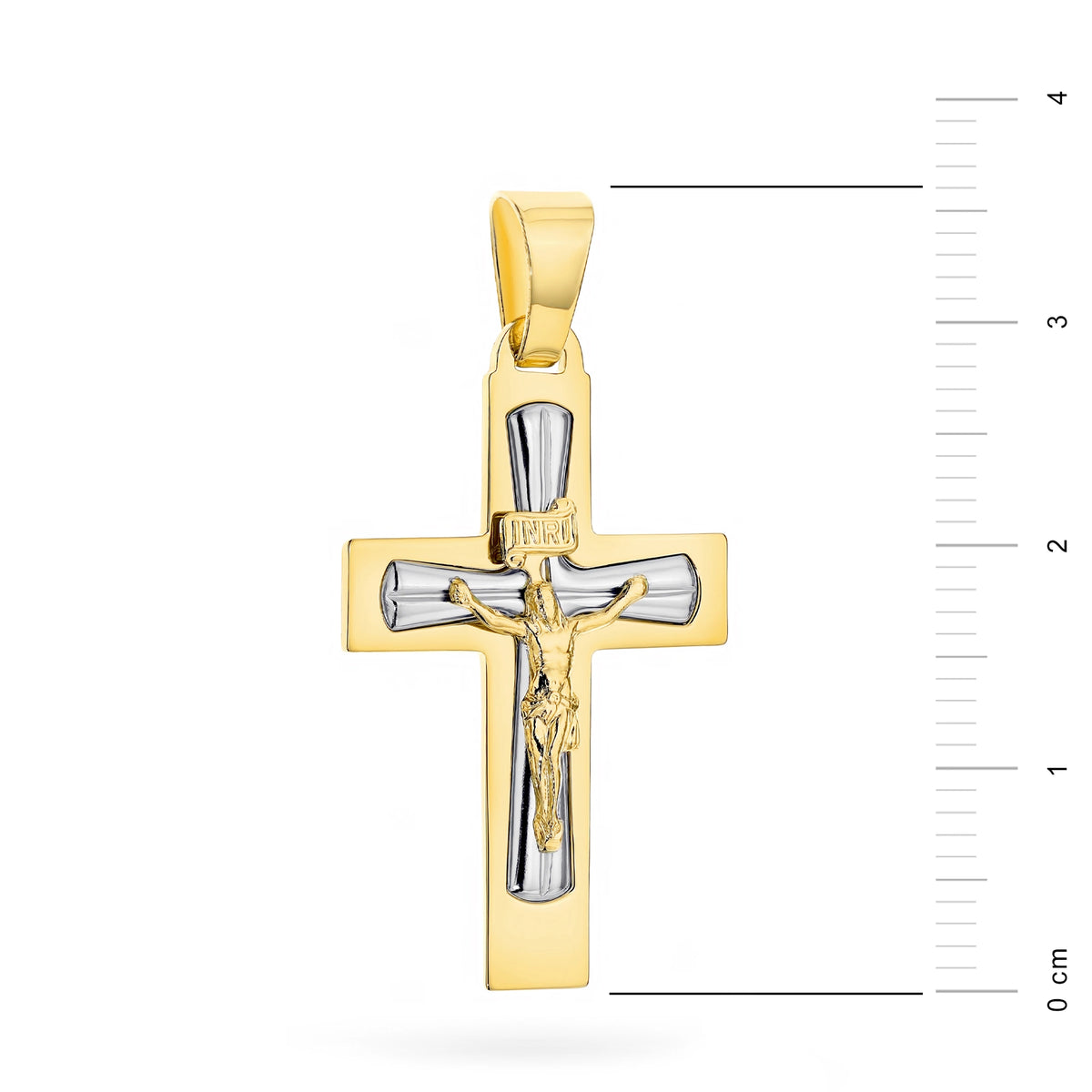 goldenes Kreuzanhänger mit Zirkonia kr-gw-088-585