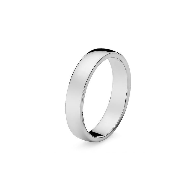 Classic Slightly Rounded Single Gold Wedding Band Ring 4mm