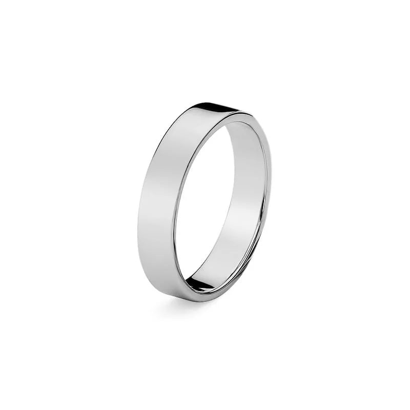 Klassischer Silber Flacher Ehering