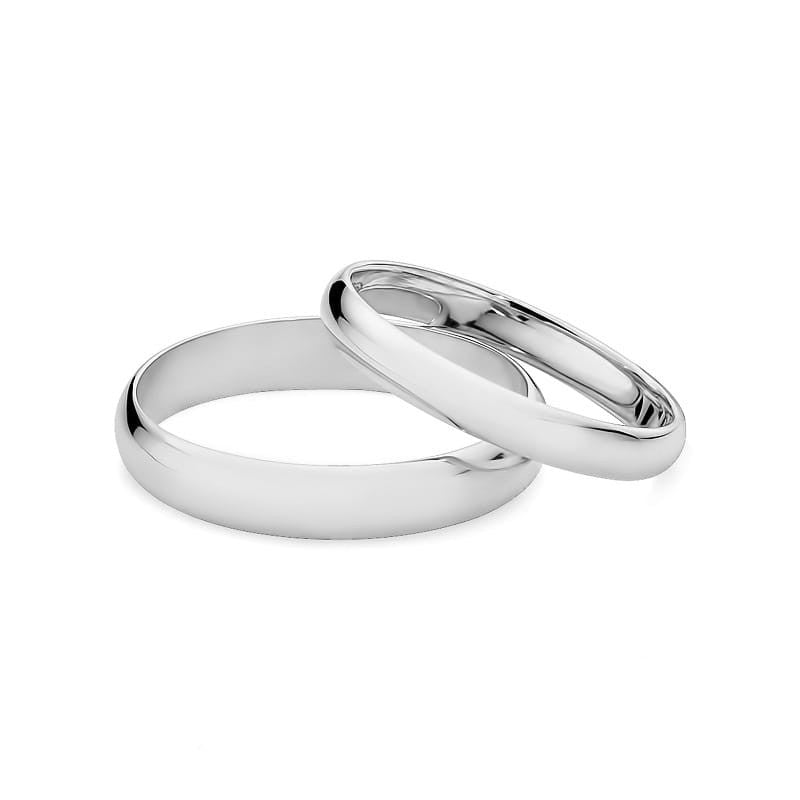 Classic Half-round Gold Wedding Bands Rings 3 and 4mm