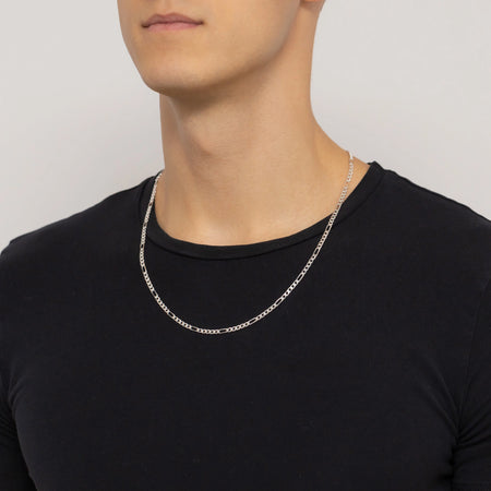 Herren-Silber-Figaro-Kette 3-4mm L002 925