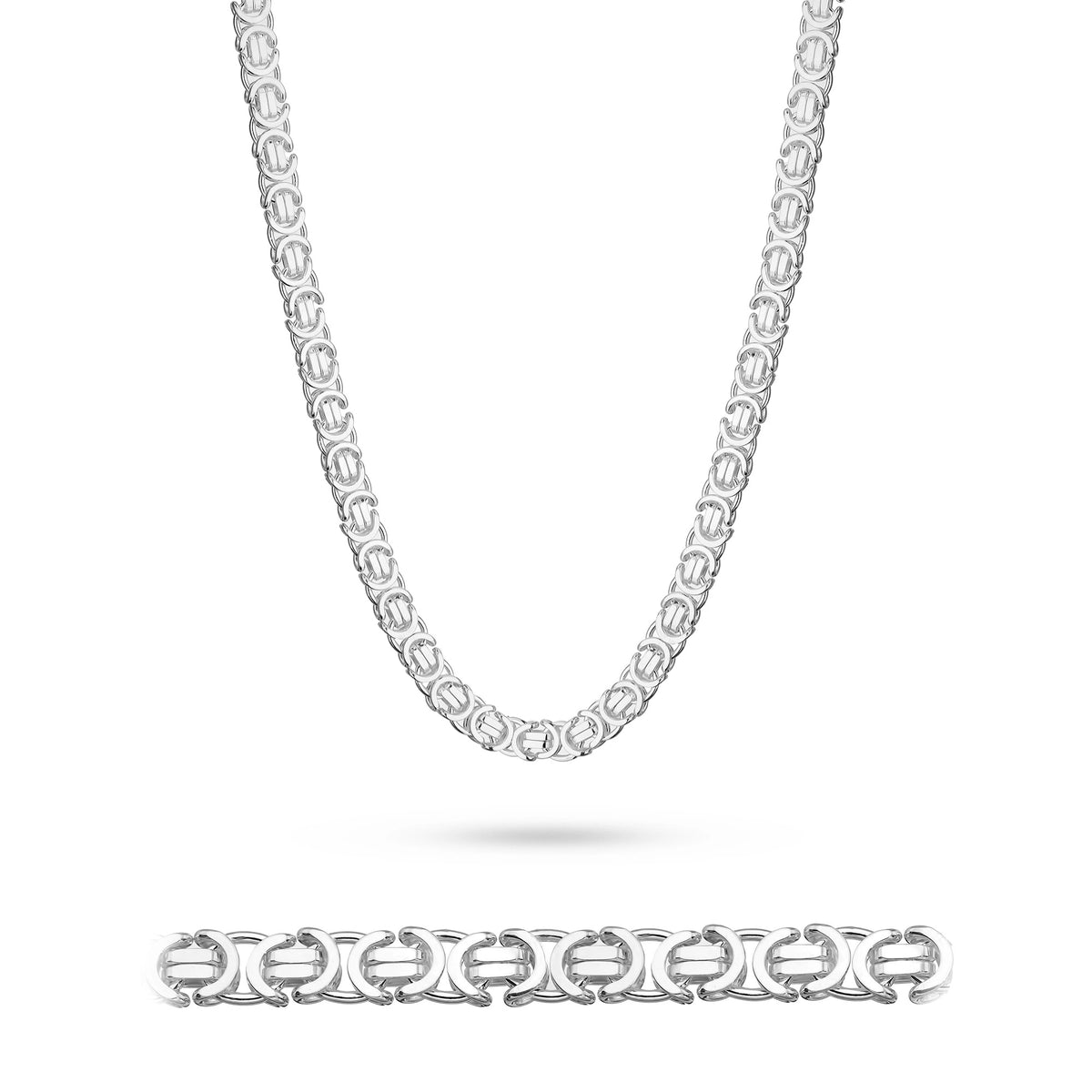 Herren-Silber-byzantinische-Kette-6-0mm-l009-925-s
