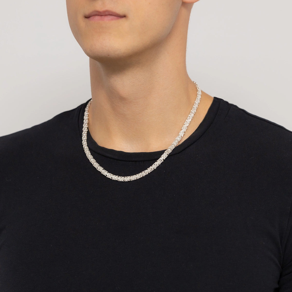 Herren-Silber-byzantinische-Kette-6-0mm-l009-925-s