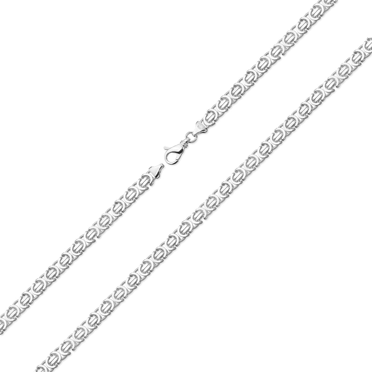 Herren-Silber-Byzantinische-Kette-6-8mm-L011-925-S