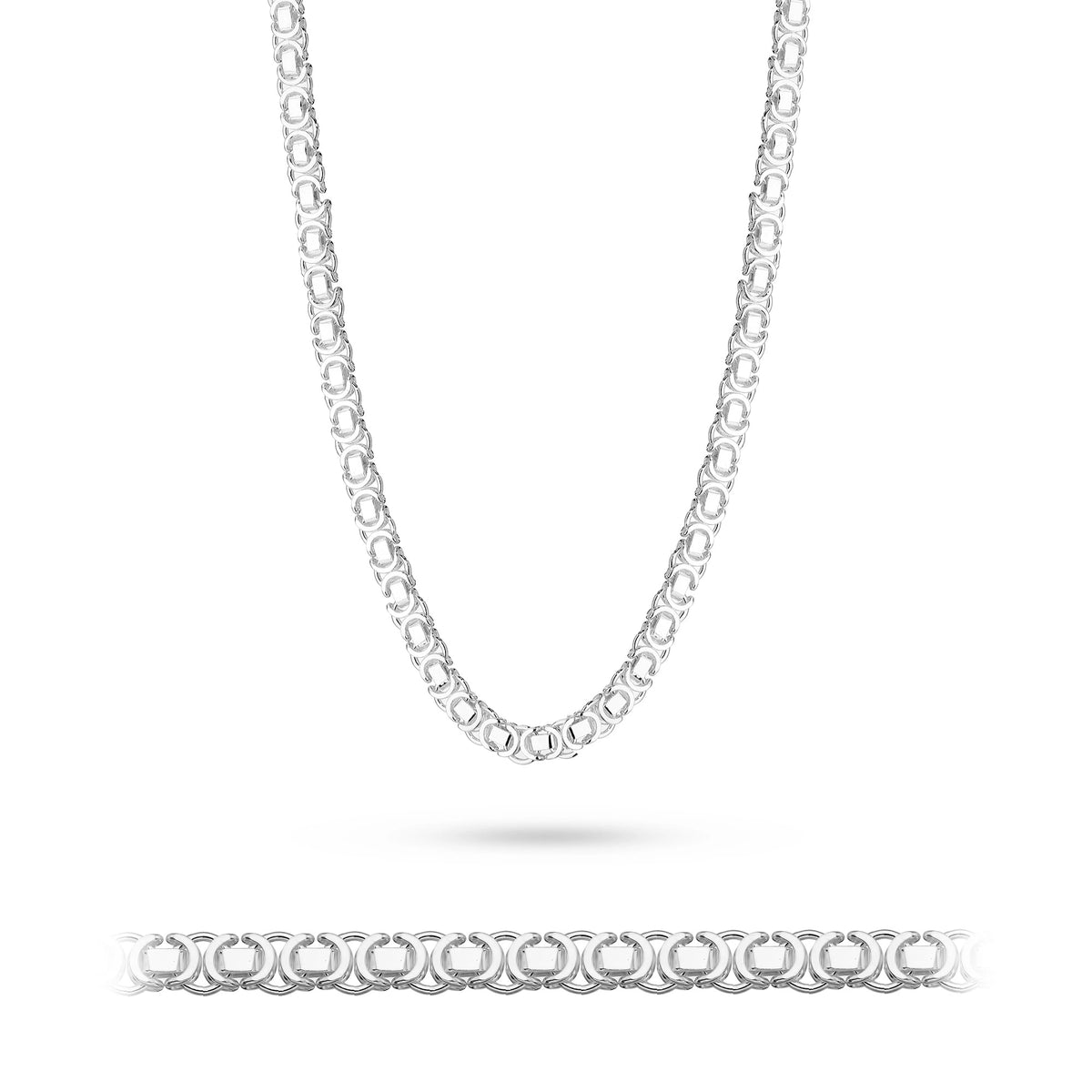 Herren-Silber-byzantinische-Kette-5-0mm-l017-925-s