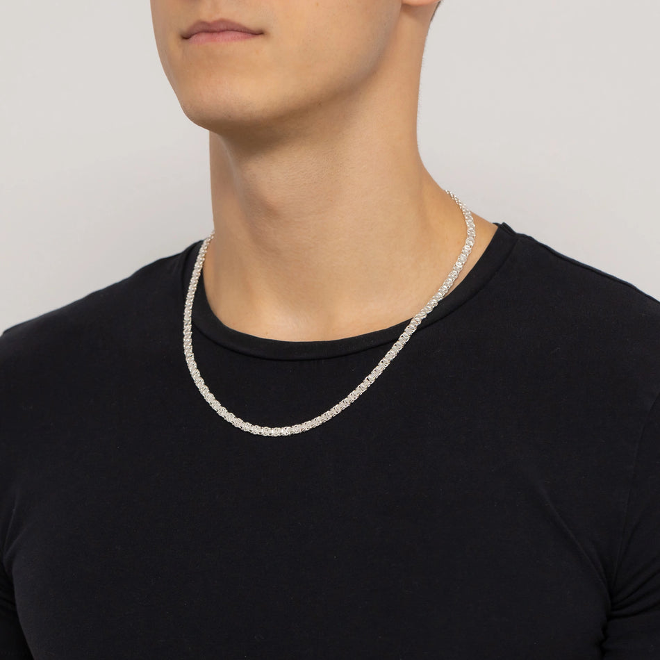 Herren-Silber-byzantinische-Kette-5-0mm-l017-925-s
