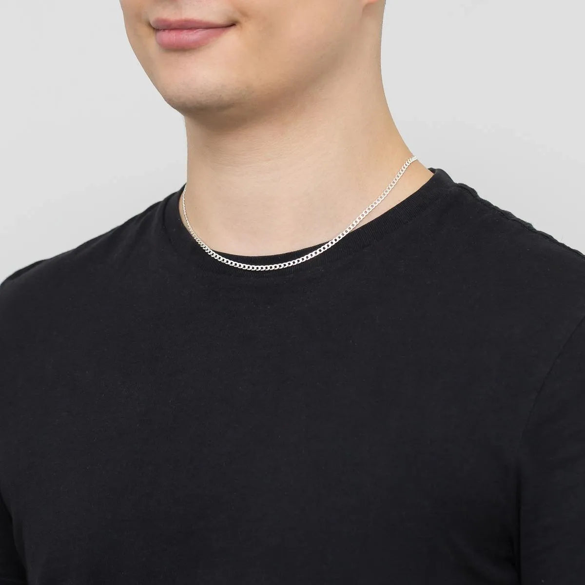 Herren-Silber-Flachpanzerkette 3,2 mm L049 925