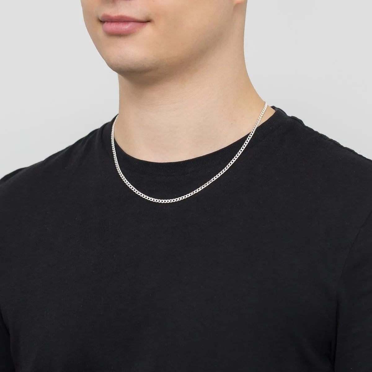 Herren-Silber-Flachpanzerkette 3,2 mm L049 925