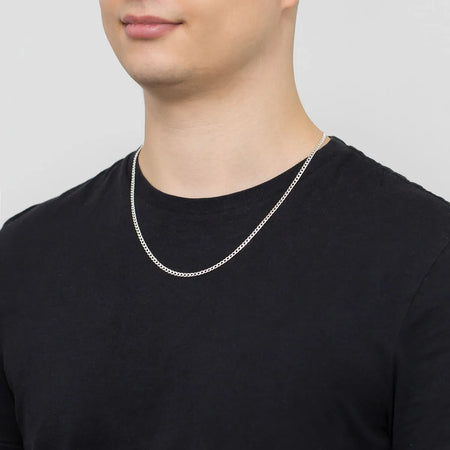 Herren-Silber-Flachpanzerkette 3,2 mm L049 925