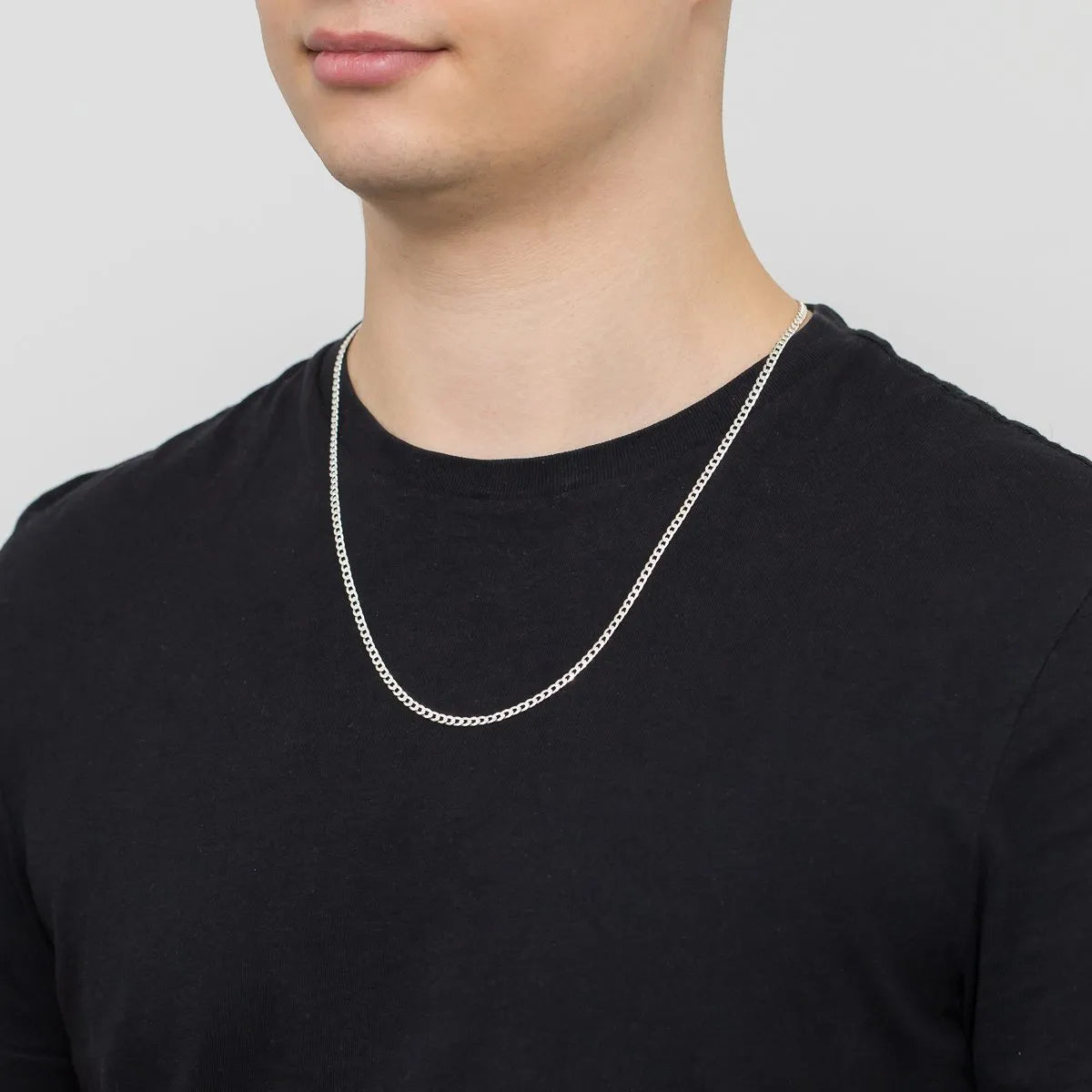 Herren-Silber-Flachpanzerkette 3,2 mm L049 925
