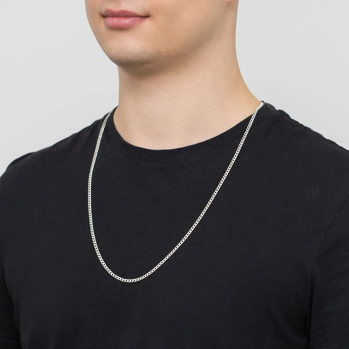 Herren-Silber-Flachpanzerkette 3,2 mm L049 925