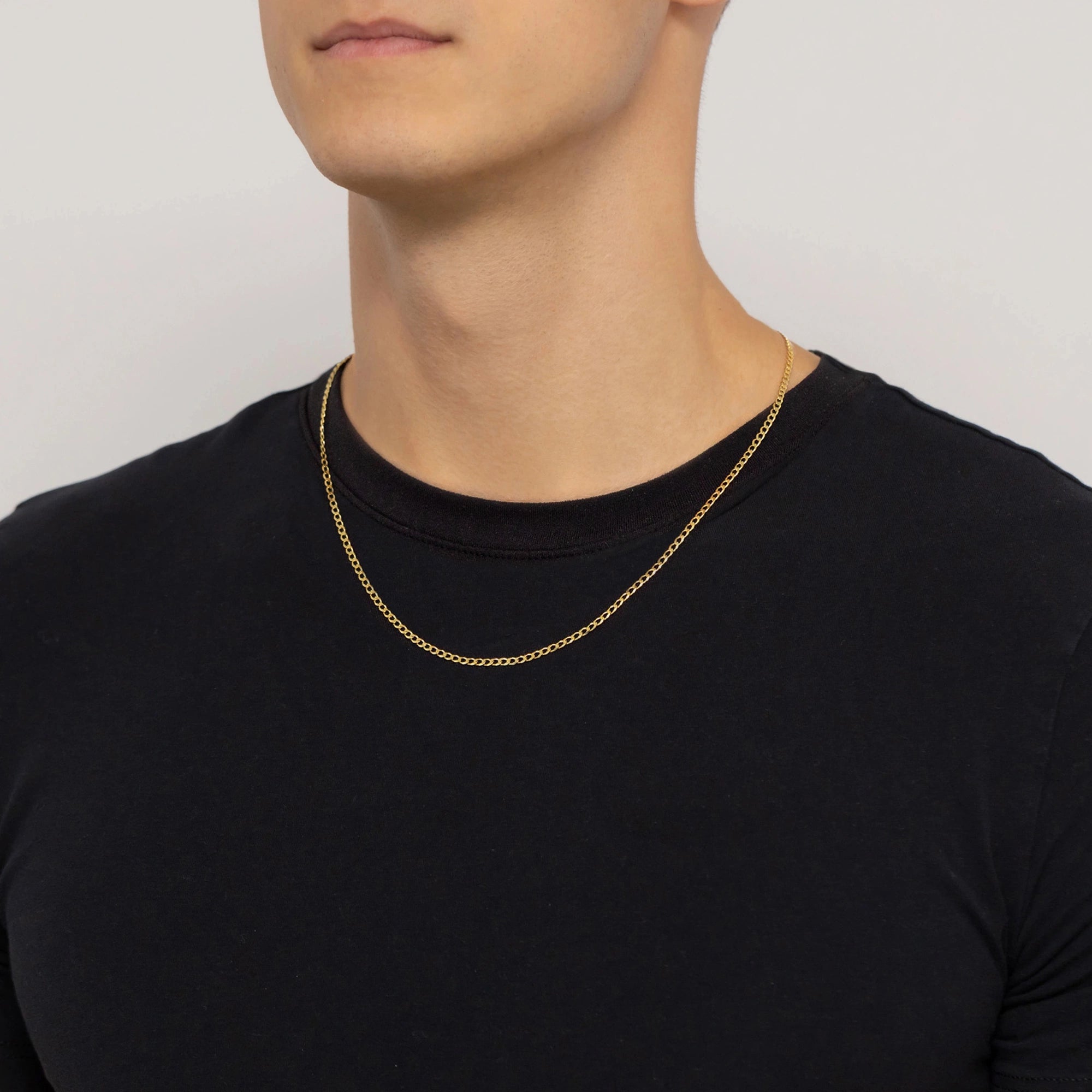 Herren-Gold-beschichtete-Silber-Curb-Kette-2-2mm-l220-925-z
