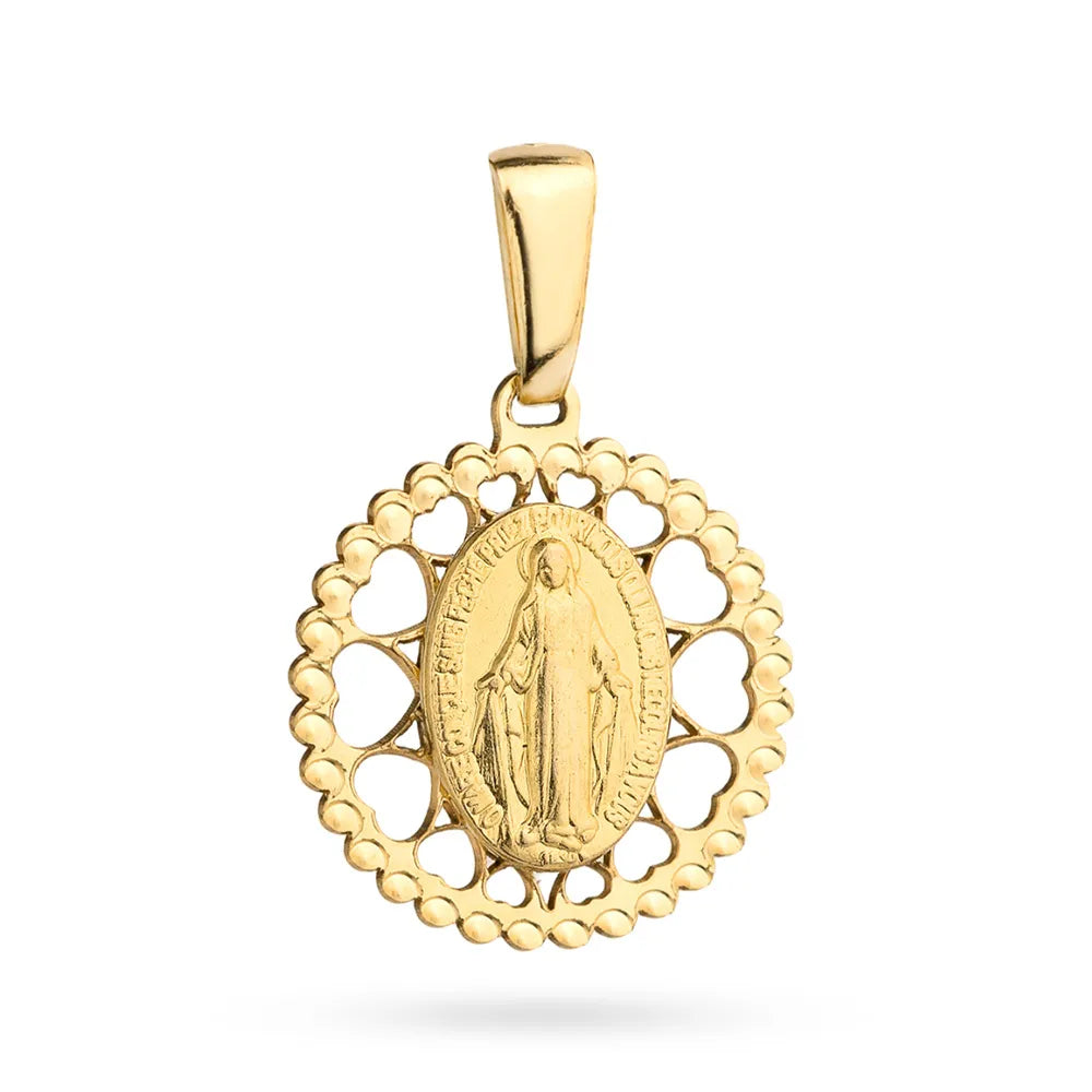 Gold-Medaille-Anhänger mit Jungfrau Maria und Jesus md-gw-016-585