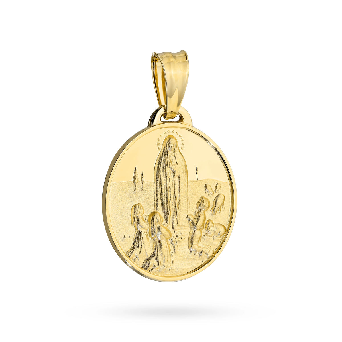 Gold-Medaille-Anhänger Jungfrau Maria mit Zirkonia MD-GW-120-585
