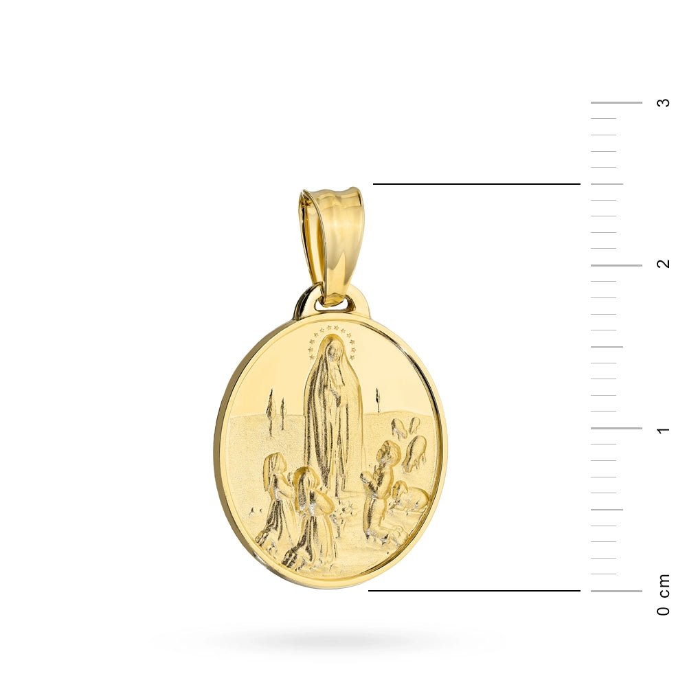 Gold-Medaille-Anhänger Jungfrau Maria mit Zirkonia MD-GW-120-585