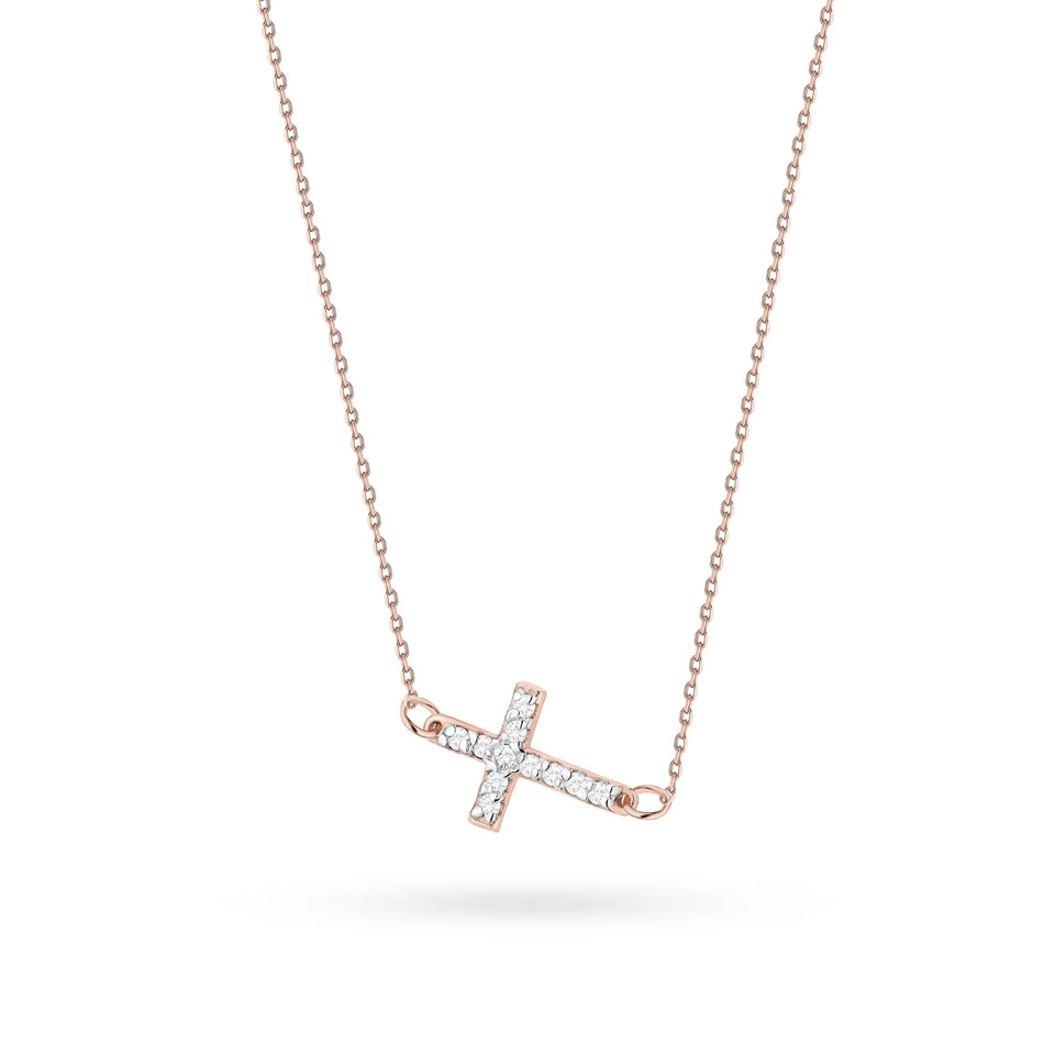 Gold Necklace with 0.055ct Diamonds