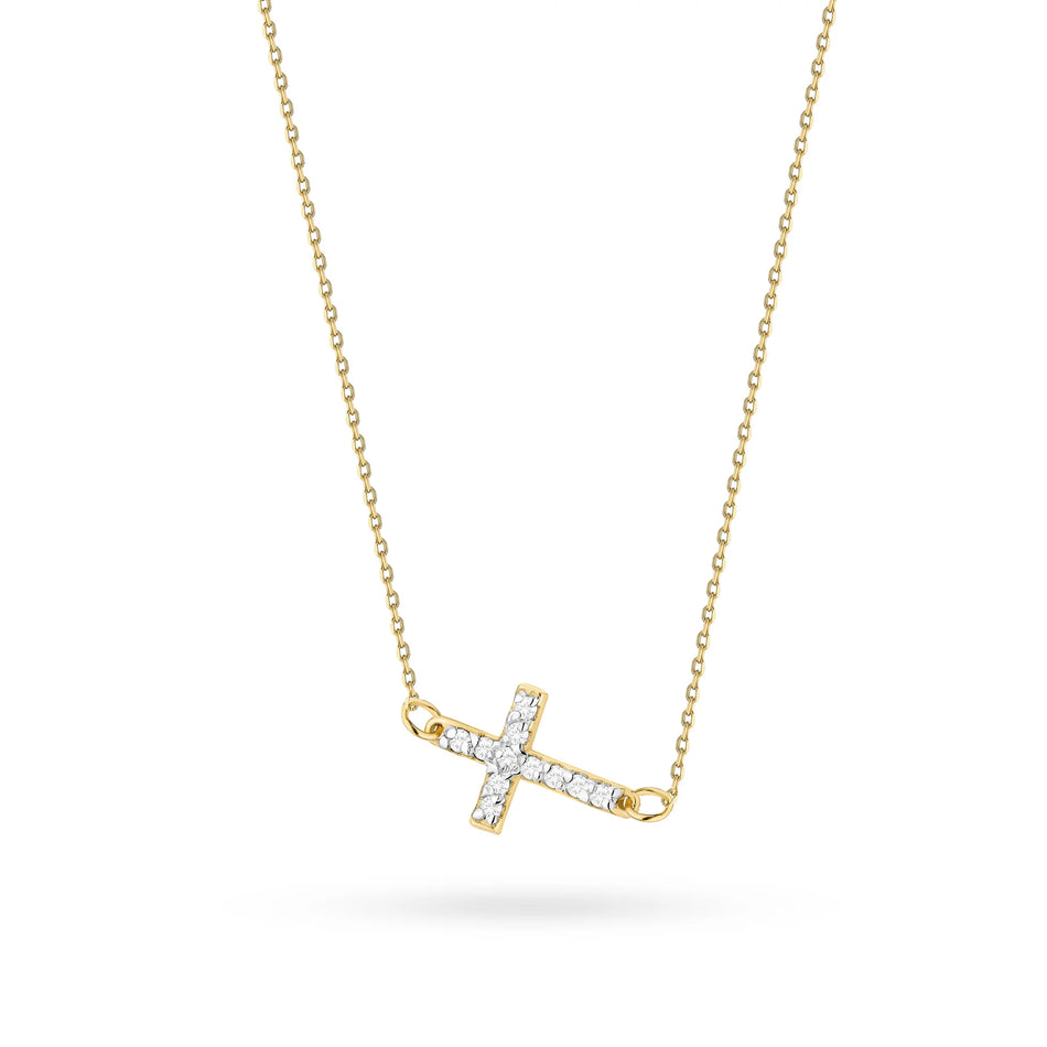 Gold Necklace with 0.055ct Diamonds