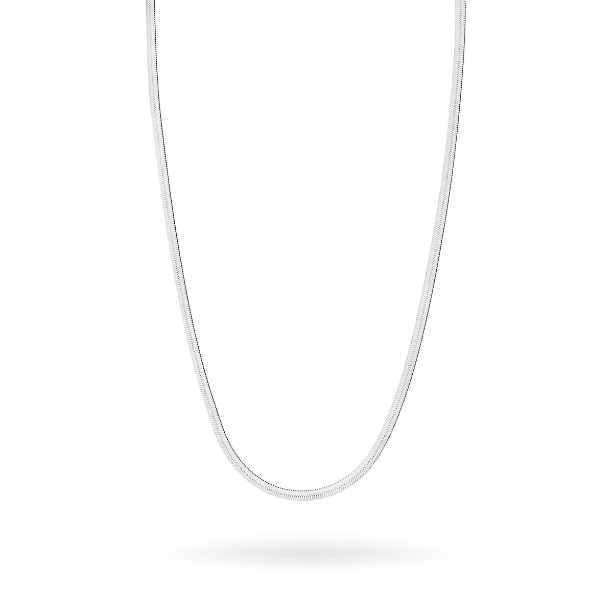 Silber flache breite Schlangenkette