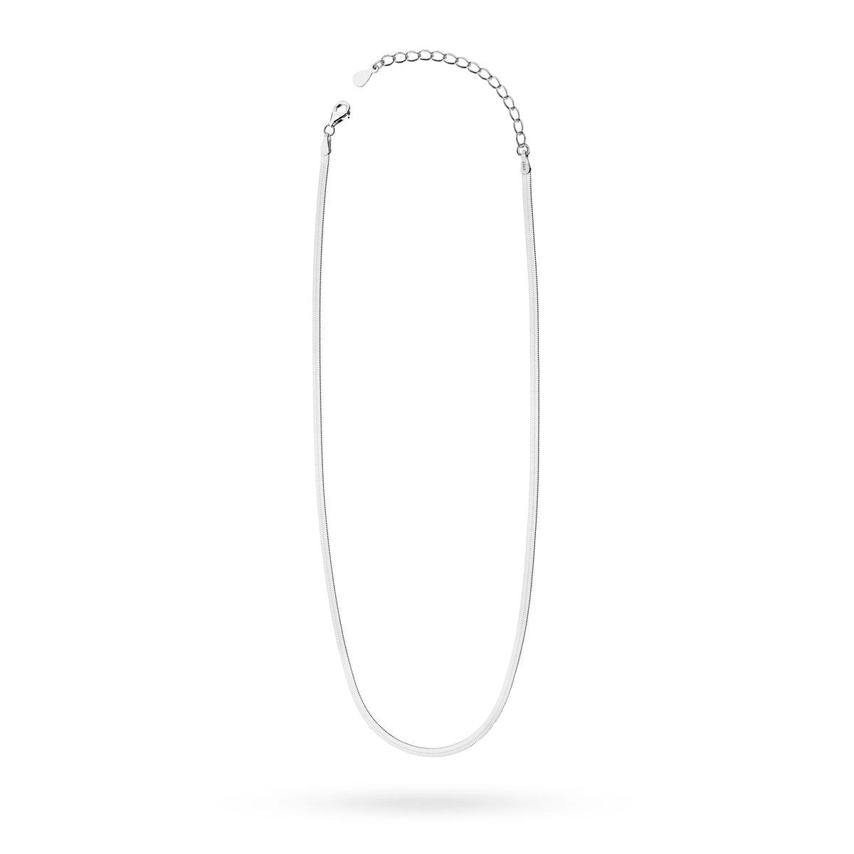 Silber flache breite Schlangenkette