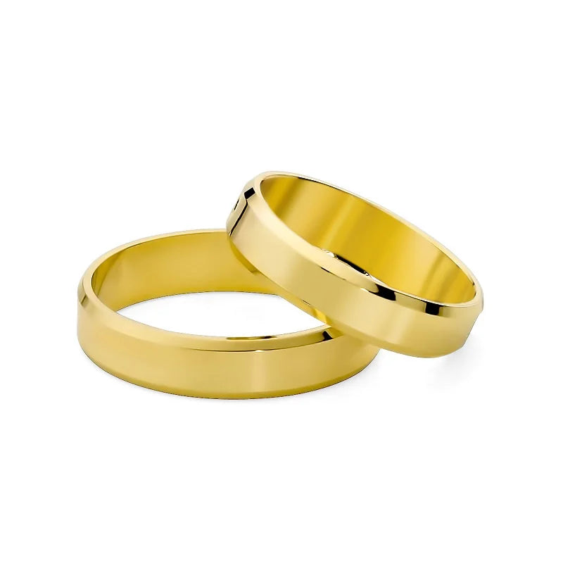 Klassische flache abgeschrägte gold Eheringe 4mm