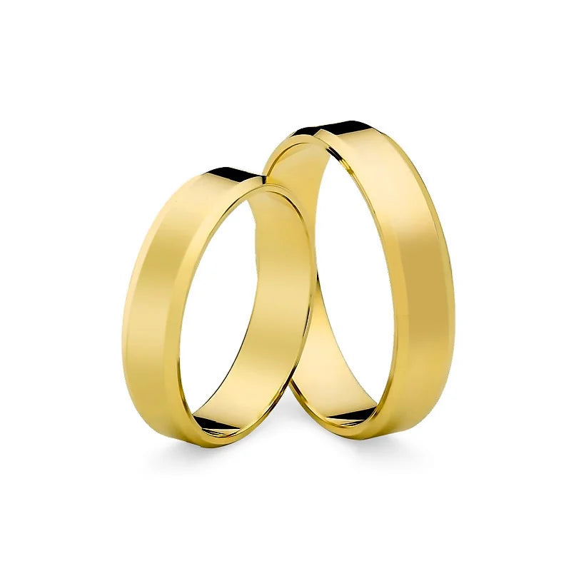 Klassische flache abgeschrägte gold Eheringe 4mm