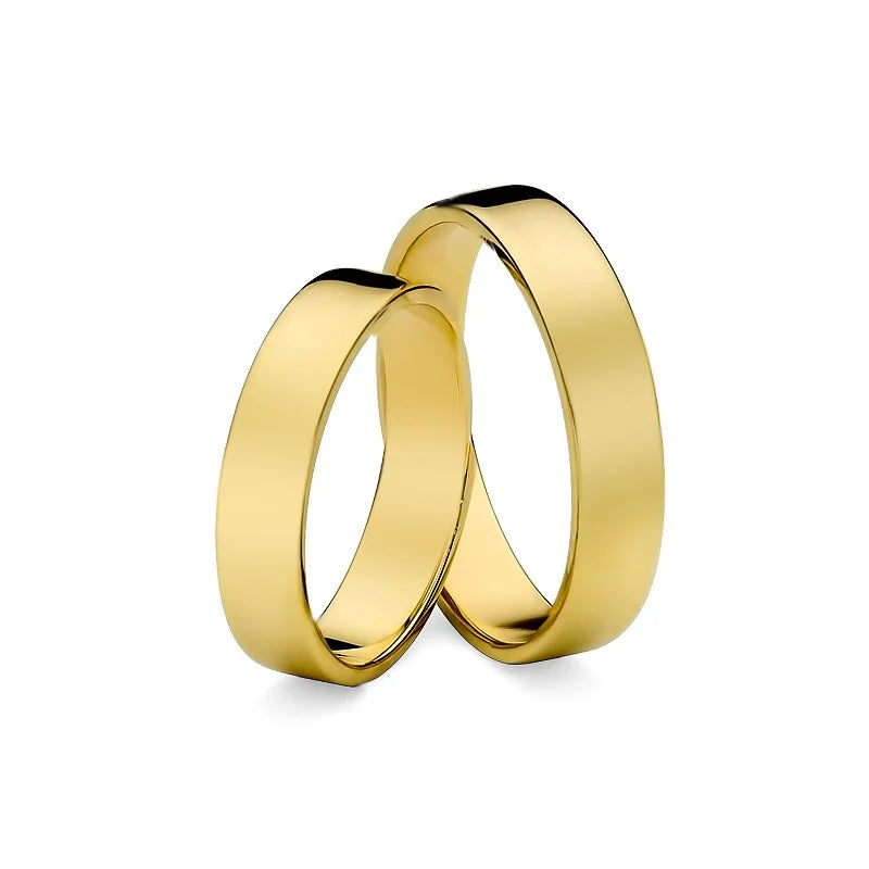 Klassische flache goldene Eheringe 4mm