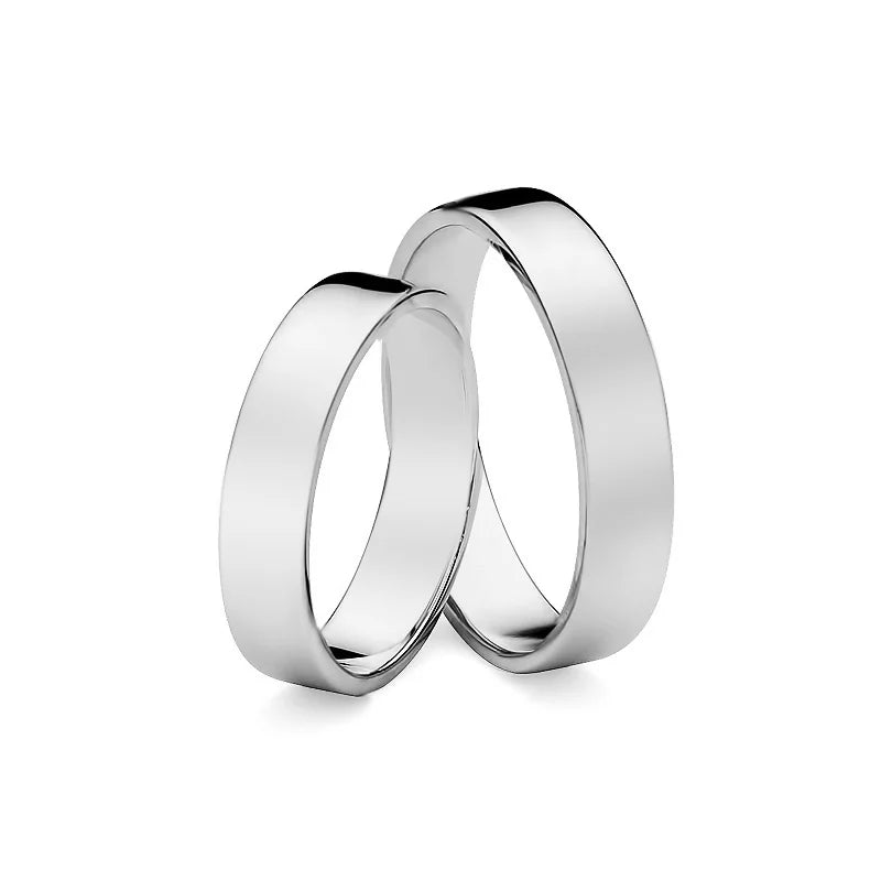 Flache Eheringe aus Weißgold, 4 mm
