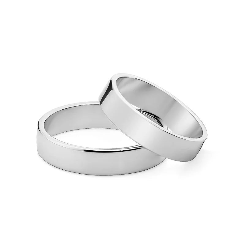 Flache Eheringe aus Weißgold, 4 mm