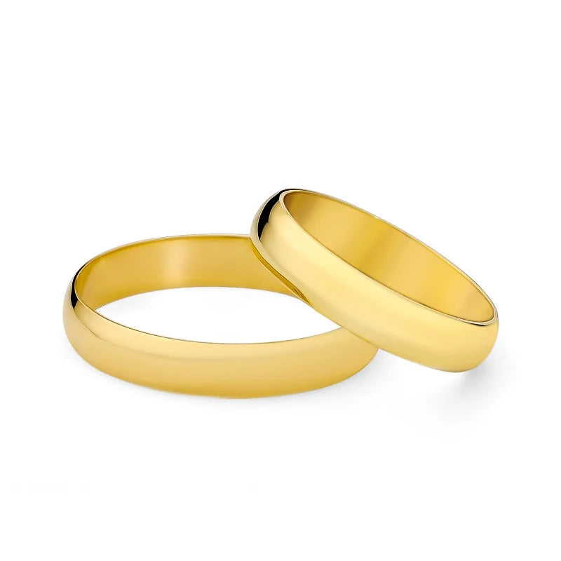 Halbrunde Eheringe aus Gold, 4 mm