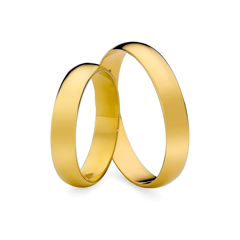 Halbrunde Eheringe aus Gold, 4 mm
