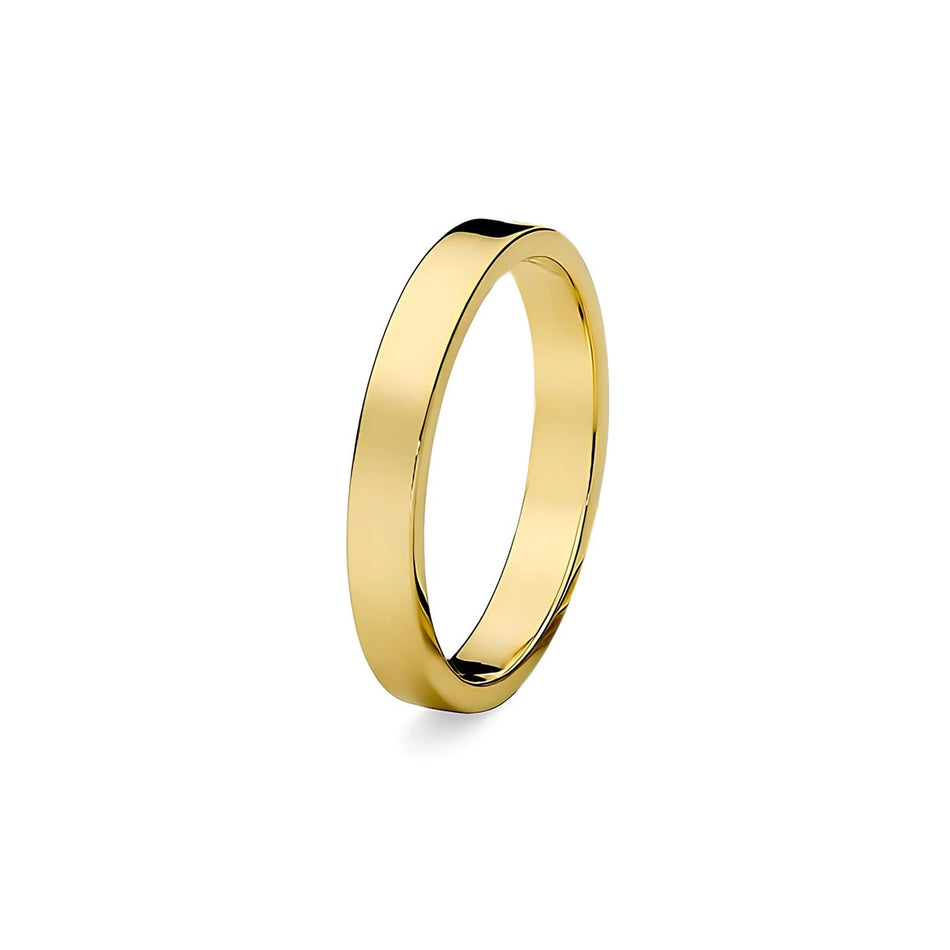 Classic Flat Single Gold Wedding Band Ring 2mm