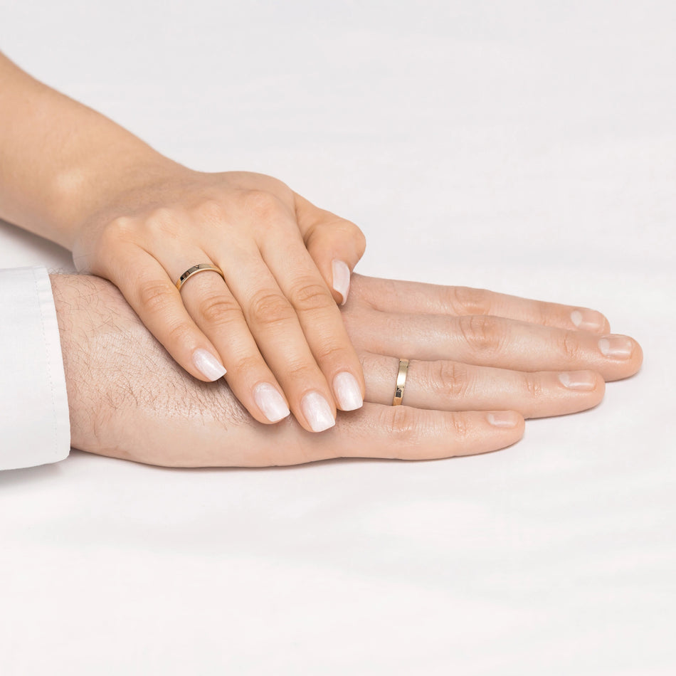 Classic Flat Single Gold Wedding Band Ring 2mm