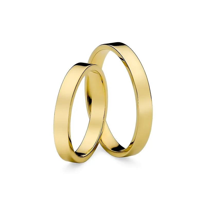 Klassische flache gold Eheringe 3mm