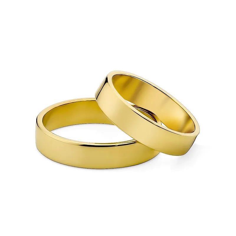 Klassische flache gold Eheringe 4mm