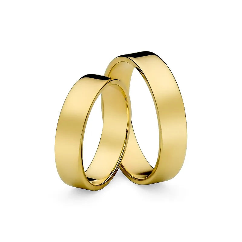 Klassische flache gold Eheringe 5mm