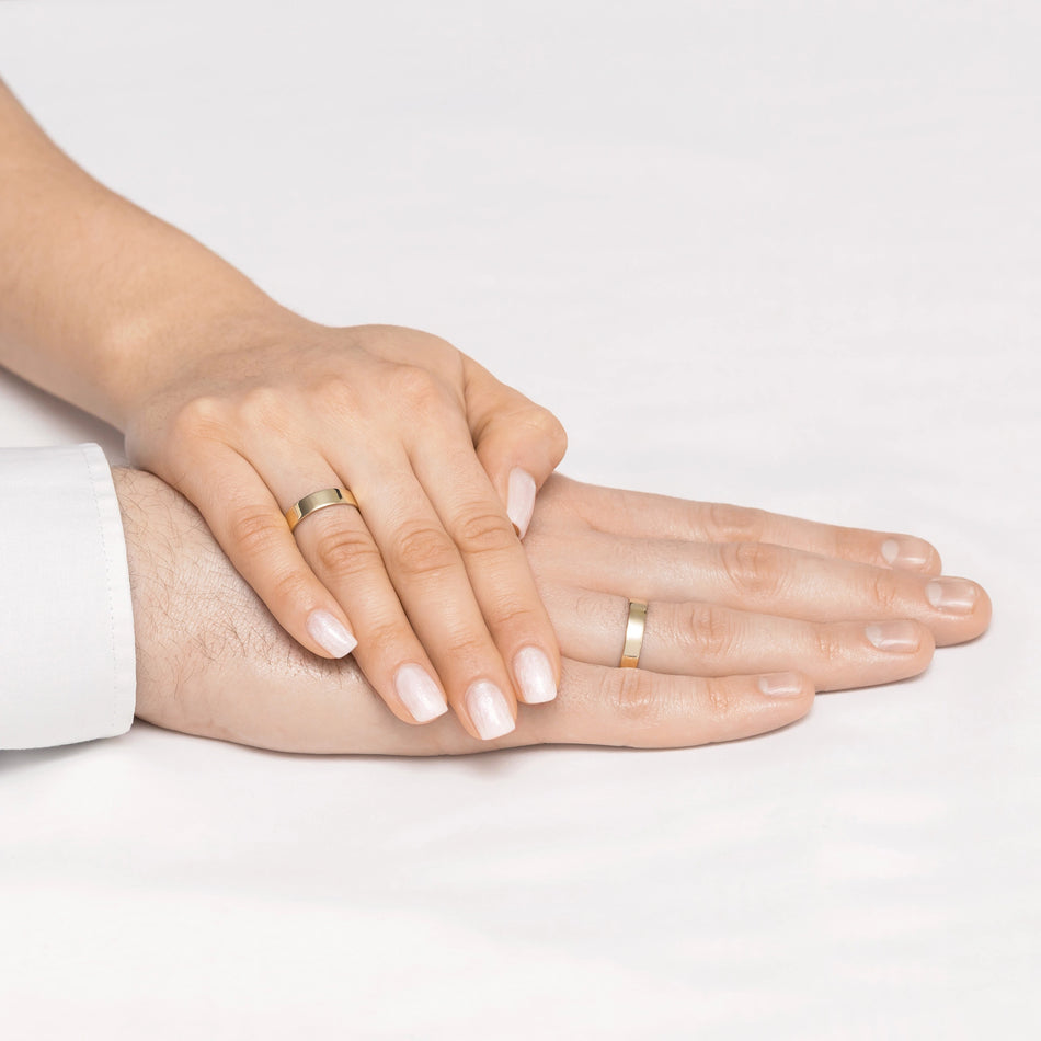 Classic Flat Gold Wedding Bands Rings 5mm