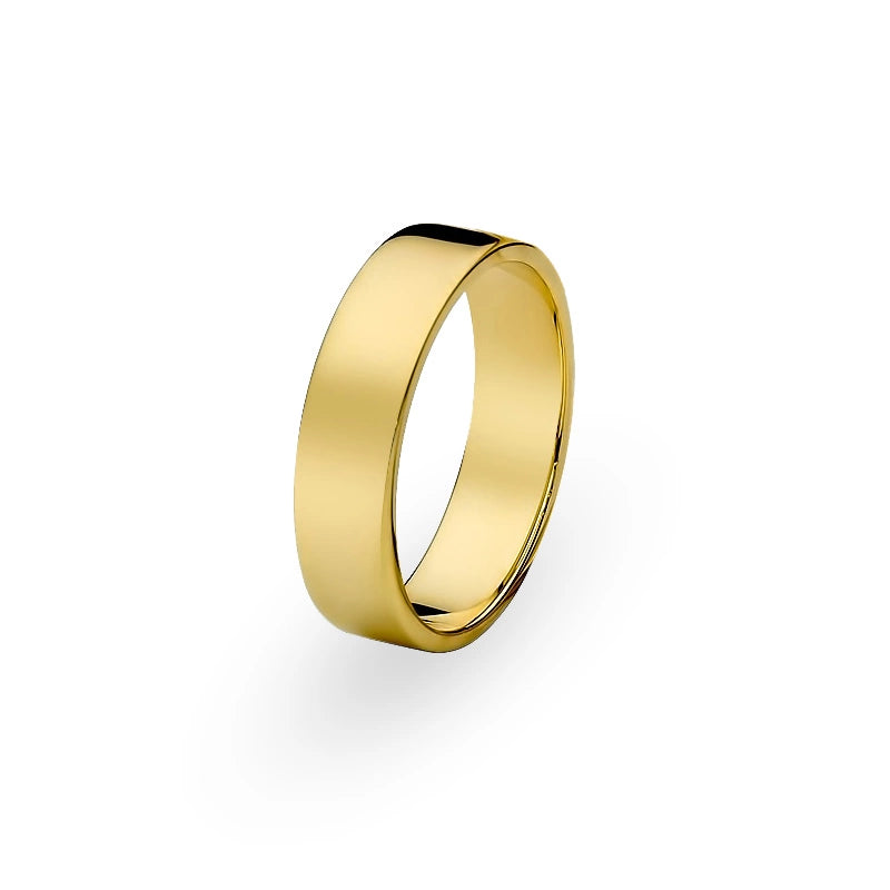 Klassischer flacher einzelner gold Ehering 6mm